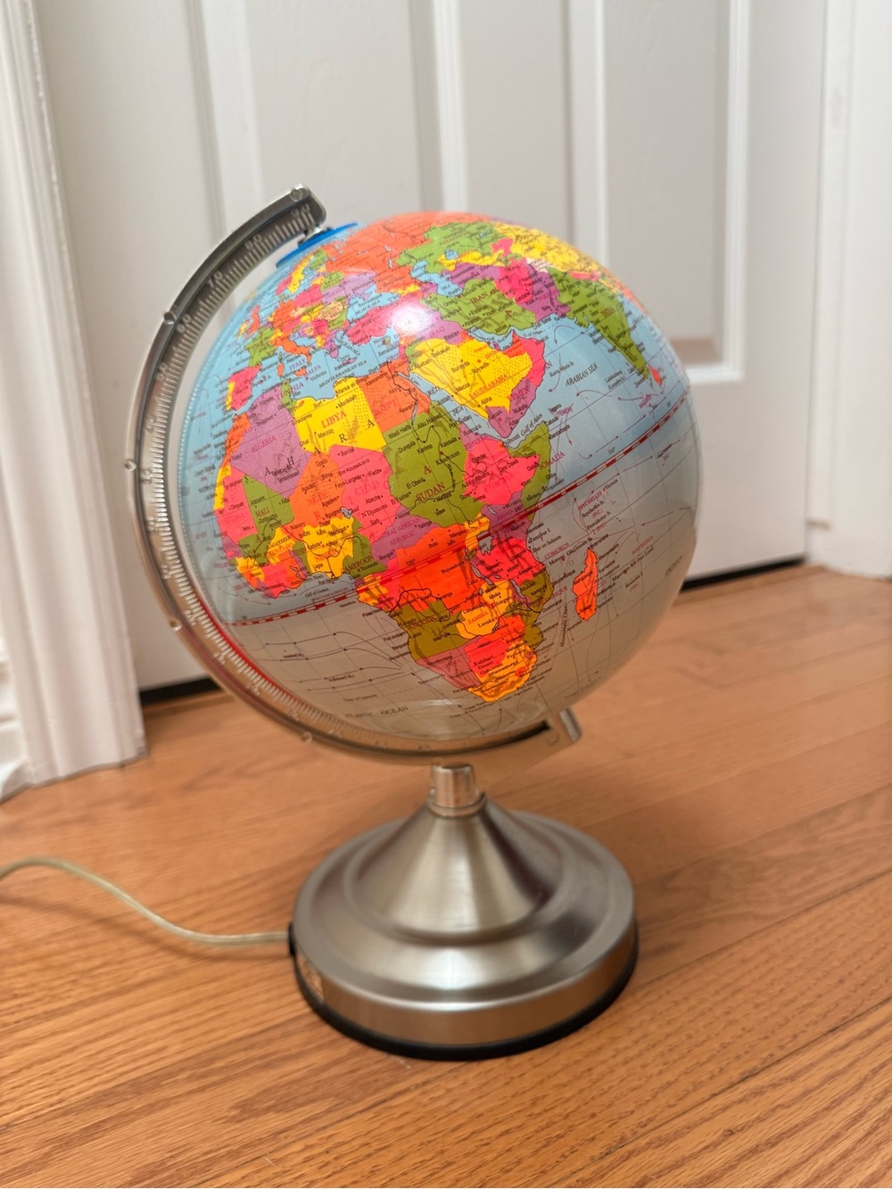 RARE Vintage 1980s Globe Table Side Lamp with Dimmer